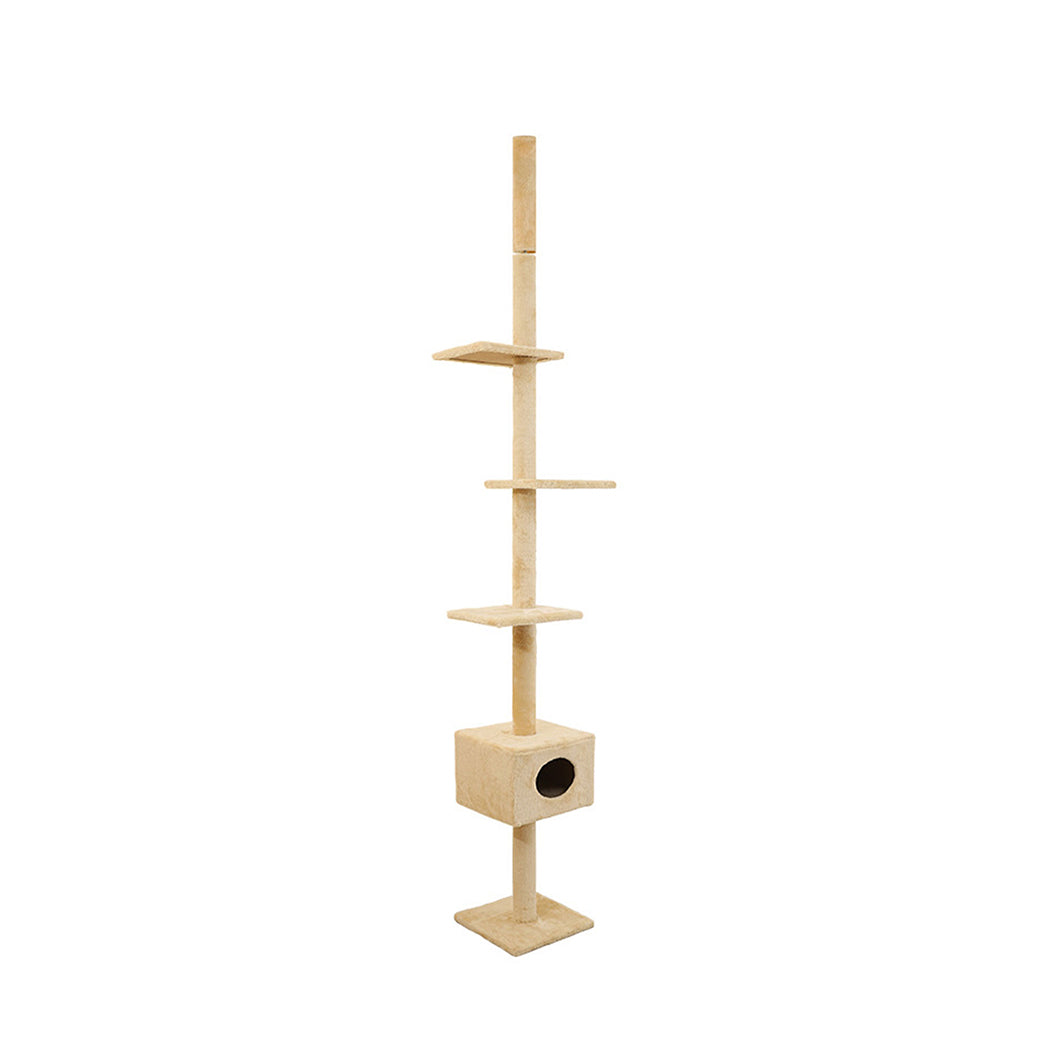 PaWz Cat Scratching Post Tree Cubby Beige-1910112461793660928
