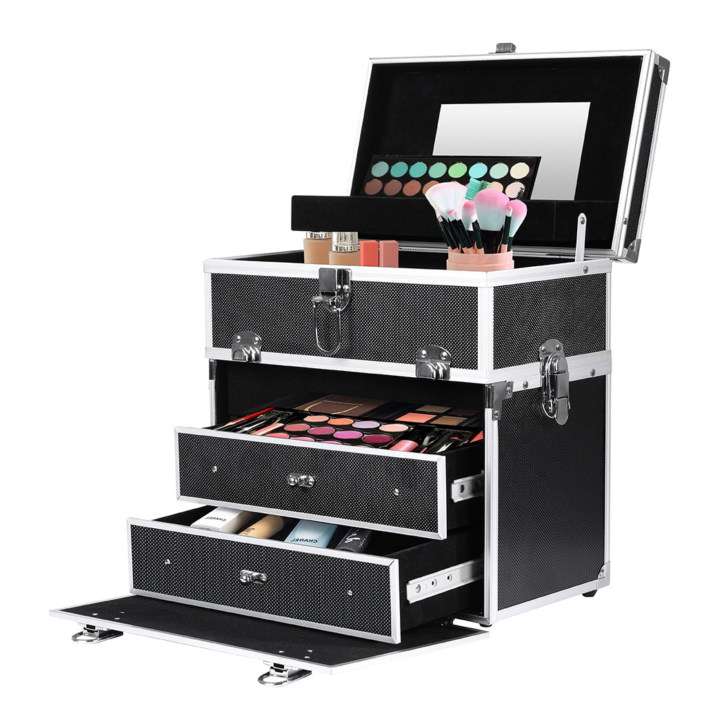 Makeup Cosmetic Case Portable Organizer Black-1910113073474179072