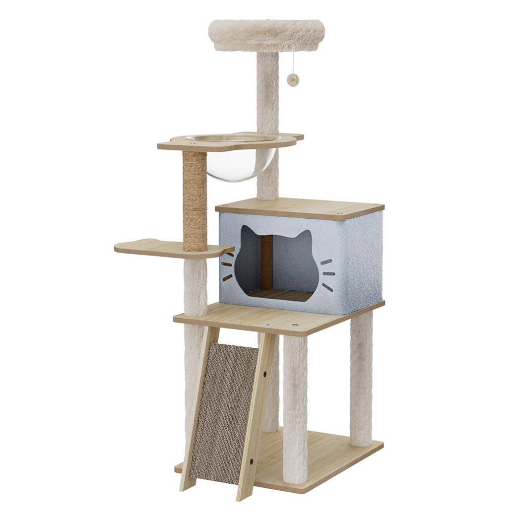 Pawz Cat Tree Tower Scratcher Wood Condo House 120cm-1954802480646852608