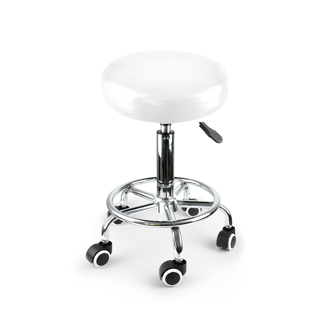 Levede Salon Stool Swivel Hairdressing White-1954802613568540672