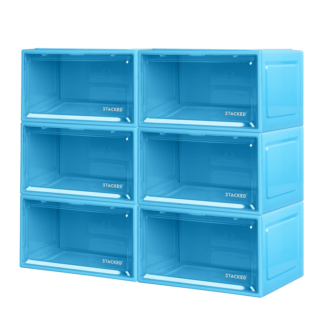 Stacked Sneaker Display Case Shoe Storage Blue-1910112539199541248