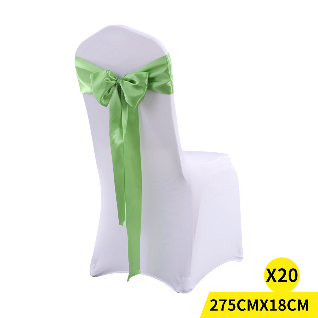 20 Green Fabric Chair Sashes Covers Grass Green-1954802693457448960
