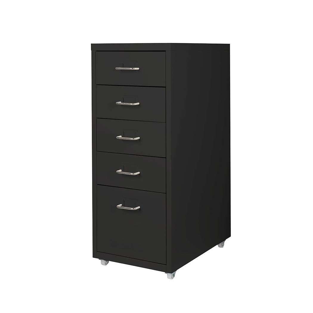 Levede 5 Drawer Office Cabinet Drawers Black-1954802727980765184