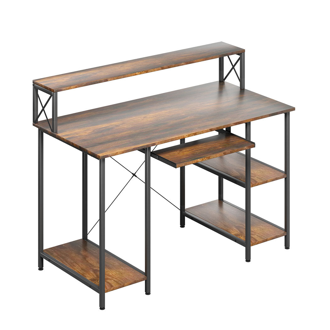 Levede Office Gaming Computer Desk Brown-1954802382802128896