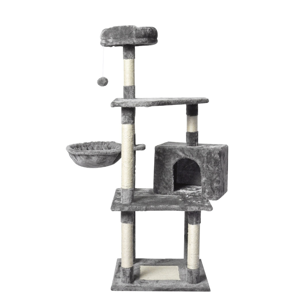 PaWz 130cm Cat Tree Toy Scratching Post Grey-1954802766522224640