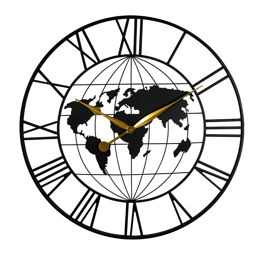 Yezi 60cm Large Wall Clock Roman Numeral Home Black-1954802451580325888