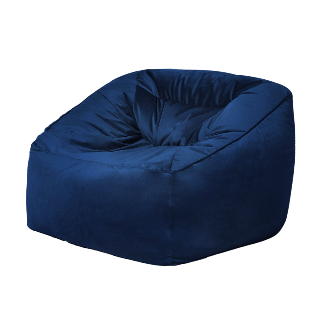 Marlow Bean Bag Chair Cover Soft Velvet Blue-1910113189895475200