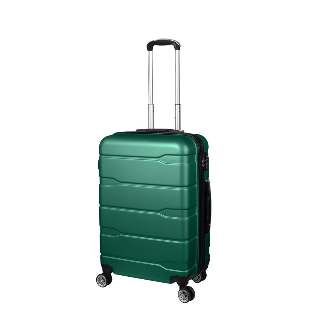 Slimbridge 20&quot; Expandable Luggage Travel Suitcase Trolley Case Hard Set Green