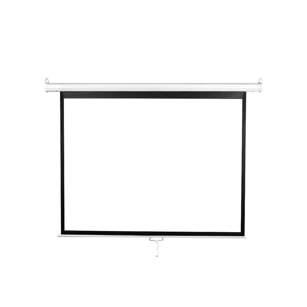 100&quot; Projector Screen Manual Projection Retractable 3D Home Cinema 4:3 Screens