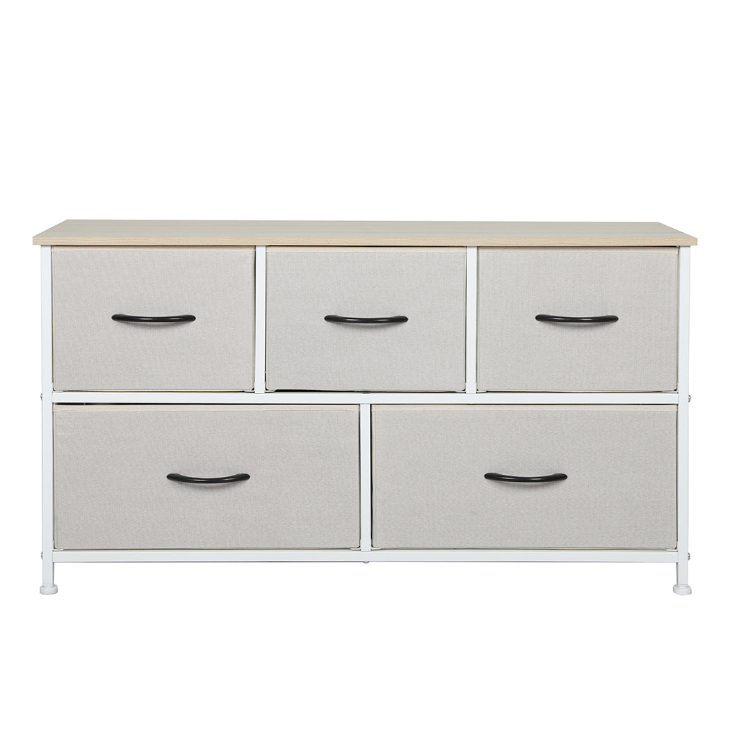 Levede Storage Cabinet Tower Chest Beige-1954802982222696449