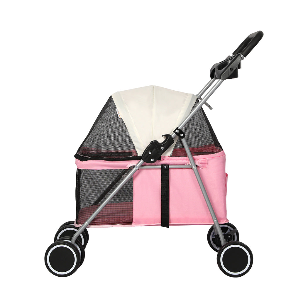 PaWz Pet Stroller Dog Cat Carrier Foldable Pink-1954802606933151745