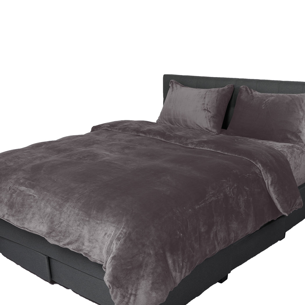 Quilt Cover Bedding set Flannel Double Silver-1910113192827293697