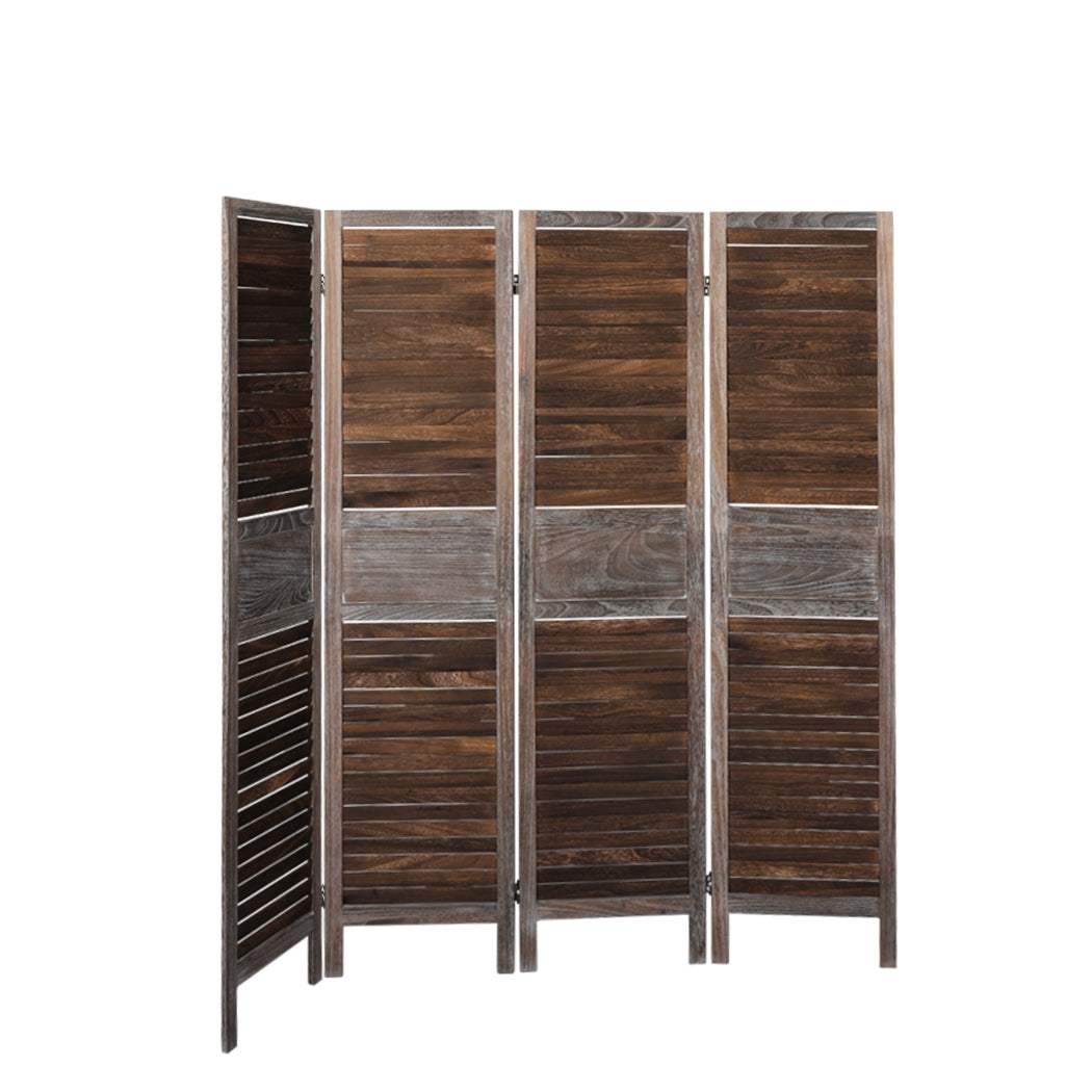Levede 4 Panel Partition Room Divider Brown-1910112321179619329