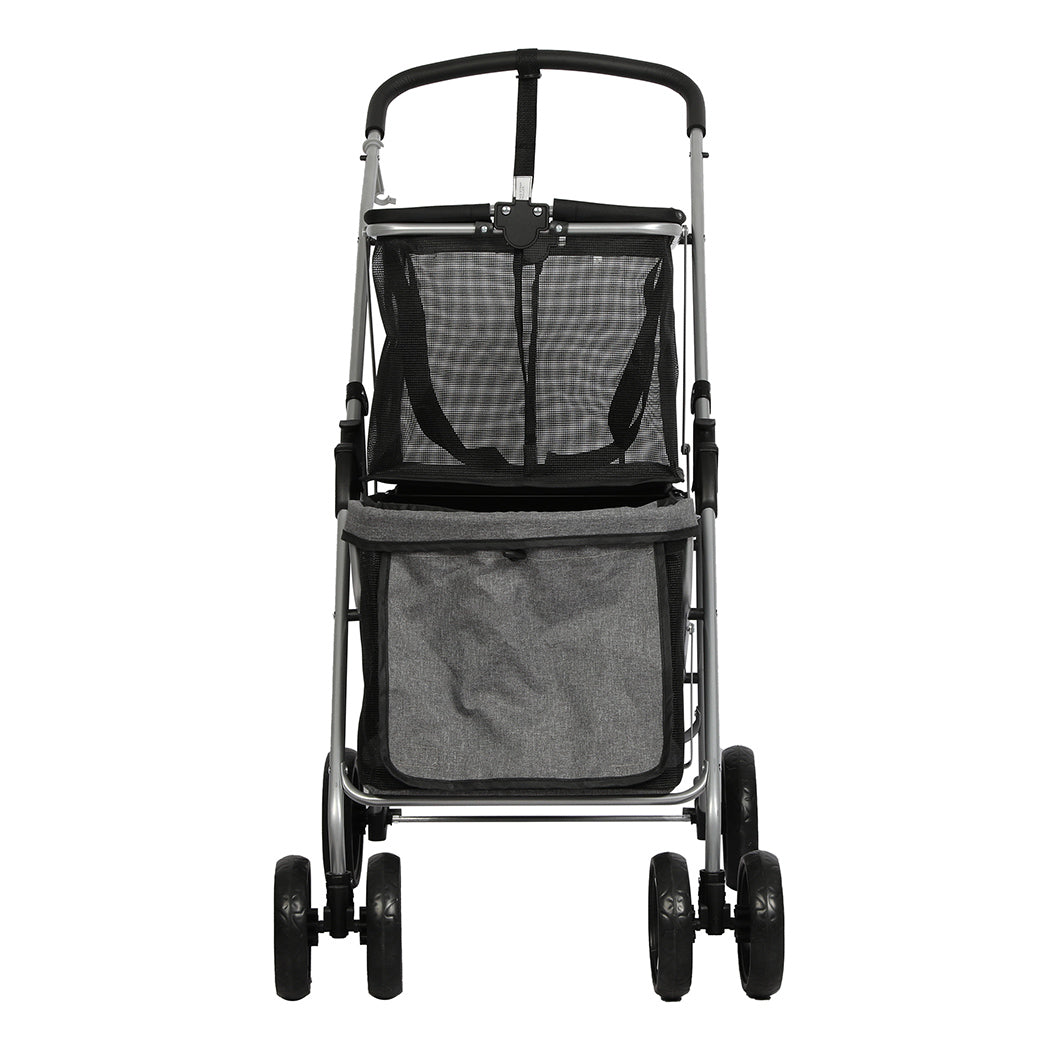 PaWz Pet Stroller 2-Tier Dog Cat Carrier Foldable-1954802608174665729