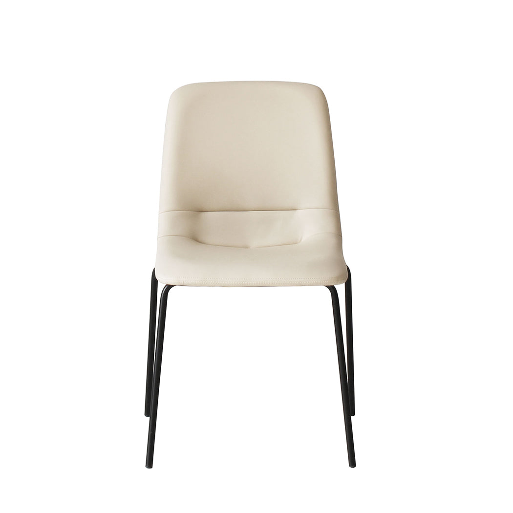 Levede Stackable Dining Chairs Kitchen Beige Set of 8-1973193561876860929