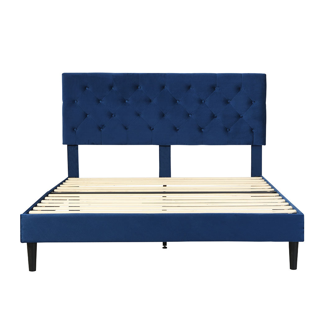 Levede Bed Frame Double Size Mattress Blue-1954802929831645185