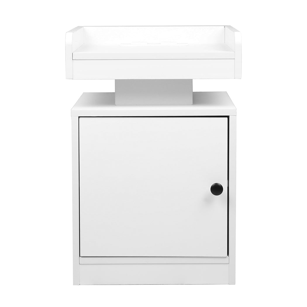 Levede Bedside Table USB Charger Outlet RGB White-1963748908136009729