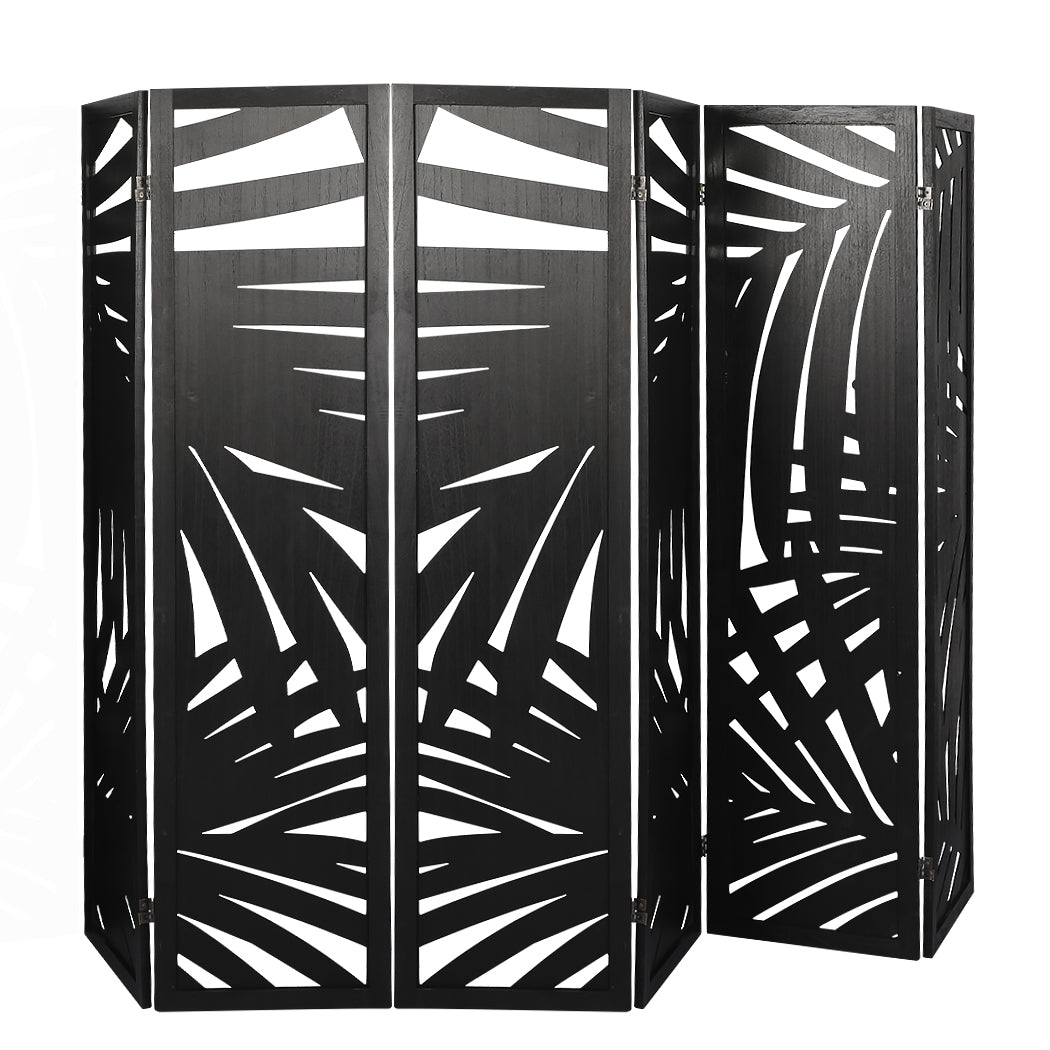 Levede 6 Panel Partition Room Divider Black-1910112322177863681
