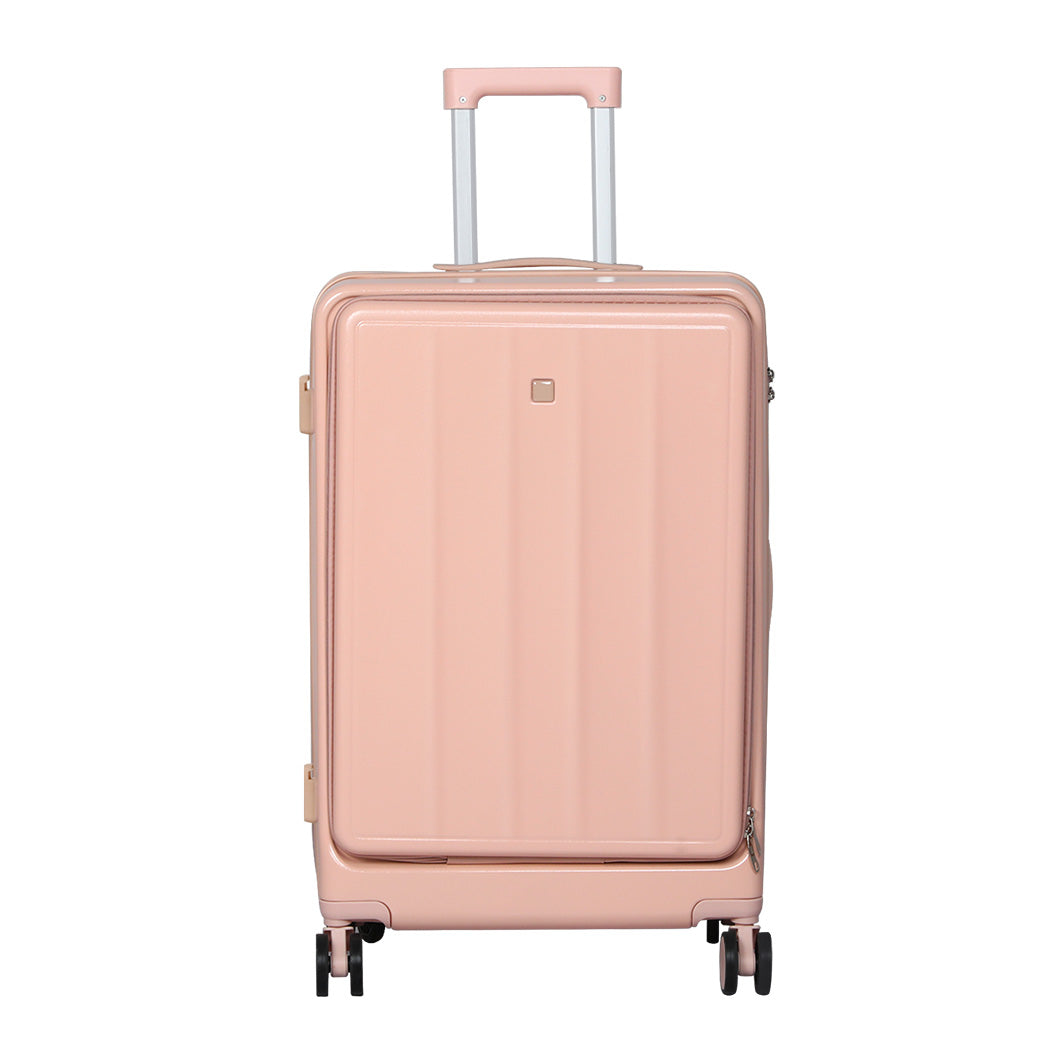 Slimbridge 24" Luggage Trolley Travel Hard Pink-1954802419594563585