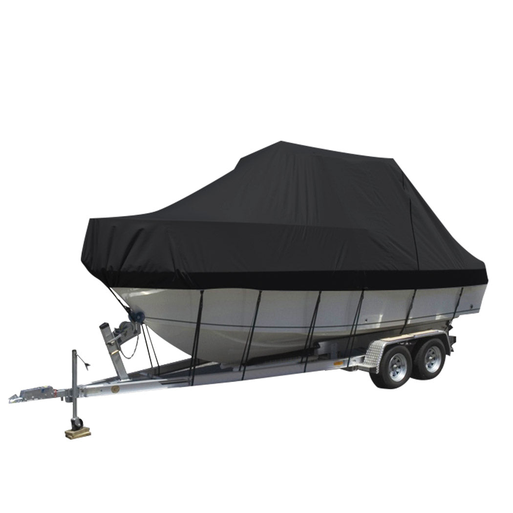 Boat Cover 19 FT Trailerable Weatherproof Black 19FT-1919892918374633473
