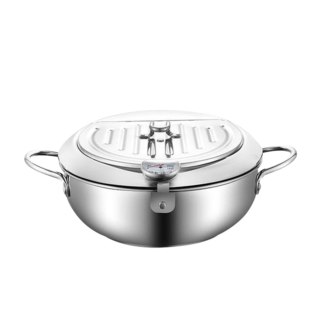 TOQUE 24cm Japanese Deep Frying Pan Silver-1910113166386401281