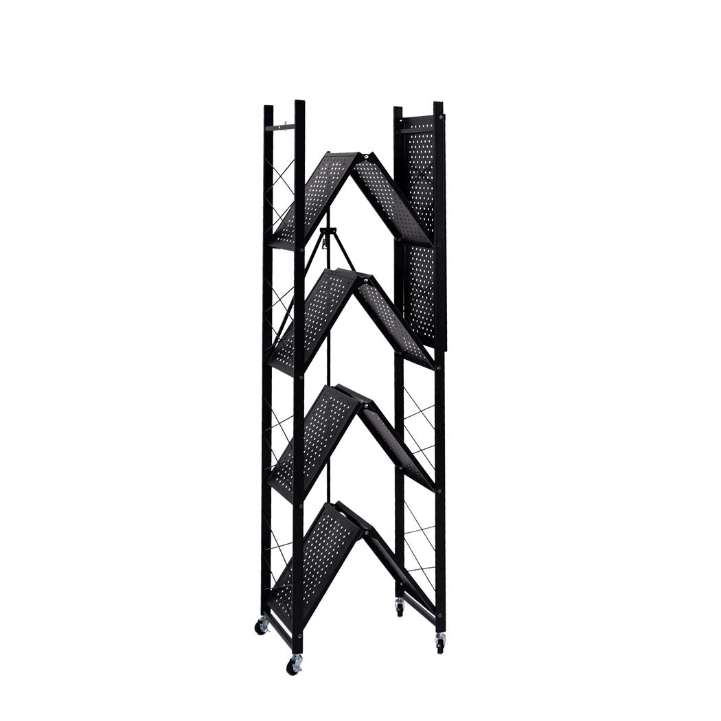 Levede Foldable Storage Shelf Display Black 5 Tiers-1917016718870450177