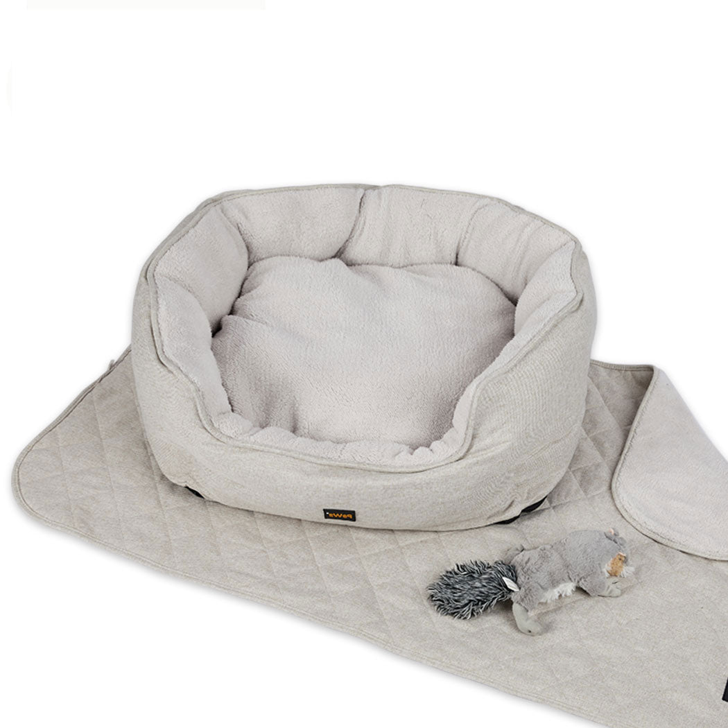 PaWz Pet Bed Set Dog Cat Quilted Blanket X-Large Beige-1954802524368277505