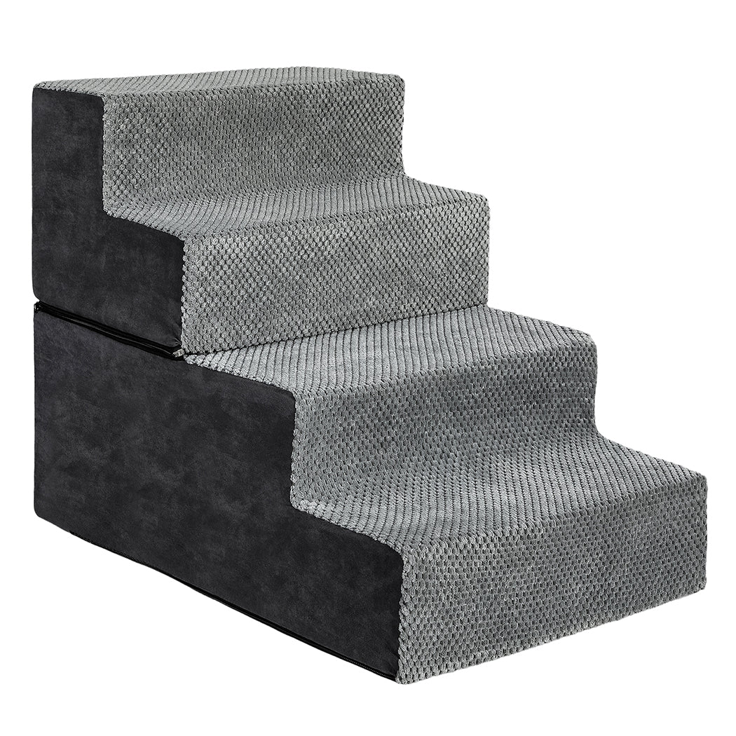 Pawz 4 Steps Pet Stairs Dog Ramp High Density Foam Grey-1973193605396959233