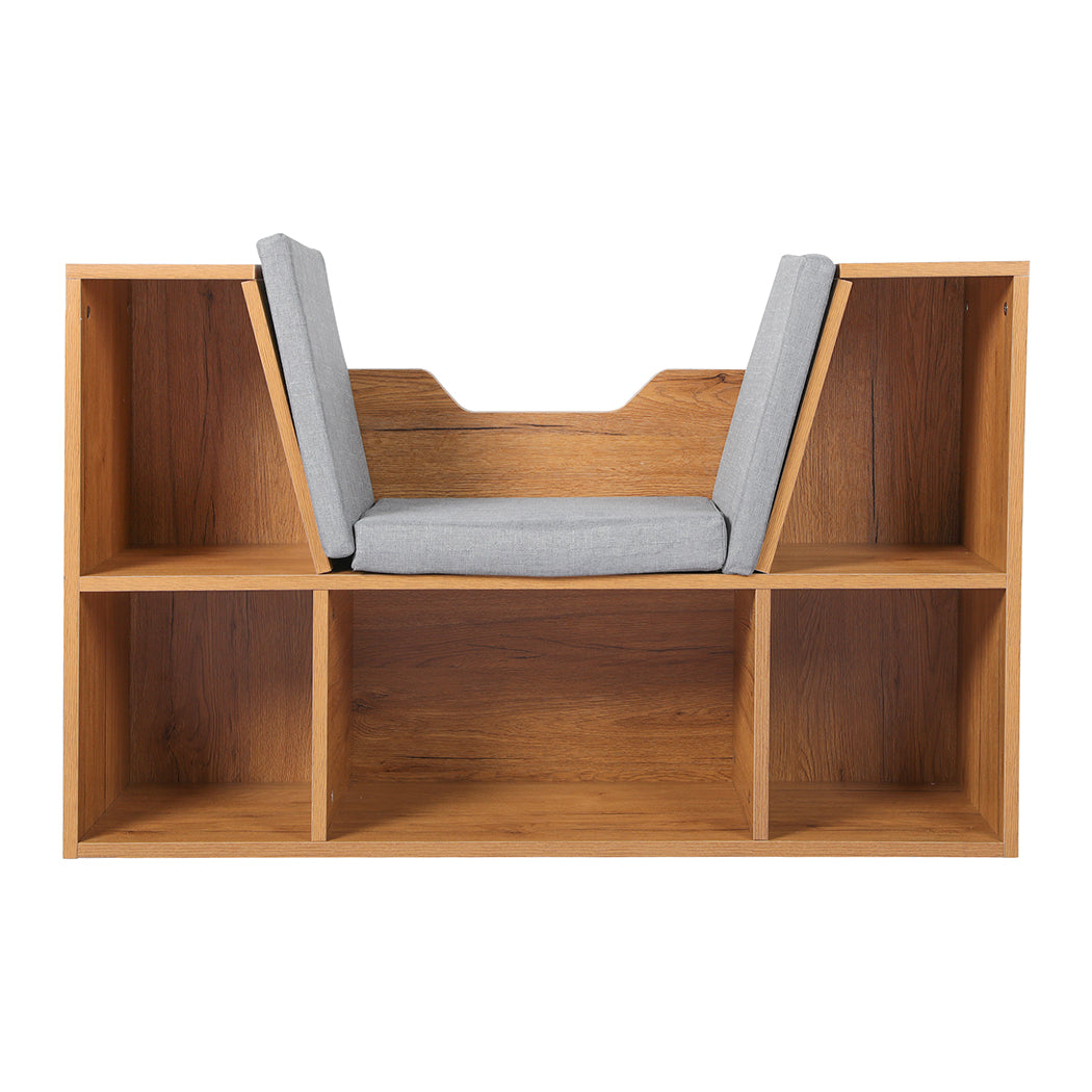 Levede Kids Bookcase Toys Box Shelf Brown-1910112556274552833