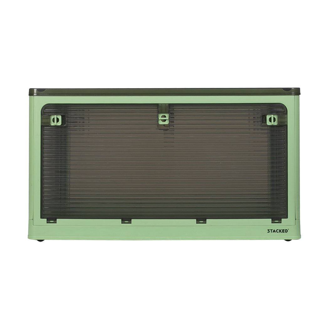 Storage Box Plastic Stackable Container L Green Large-1954802599781863425