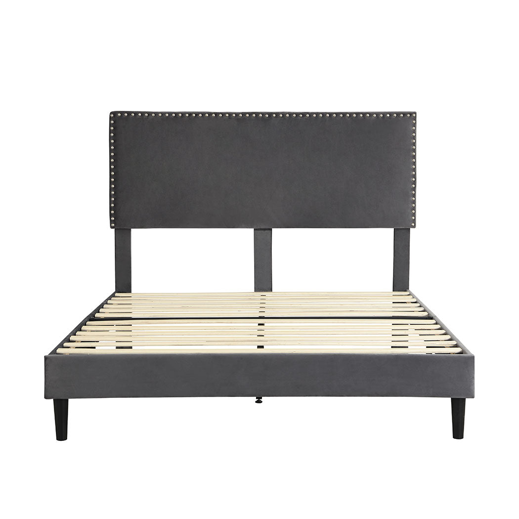 Levede Bed Frame Double Size Mattress Grey-1910113208337829889