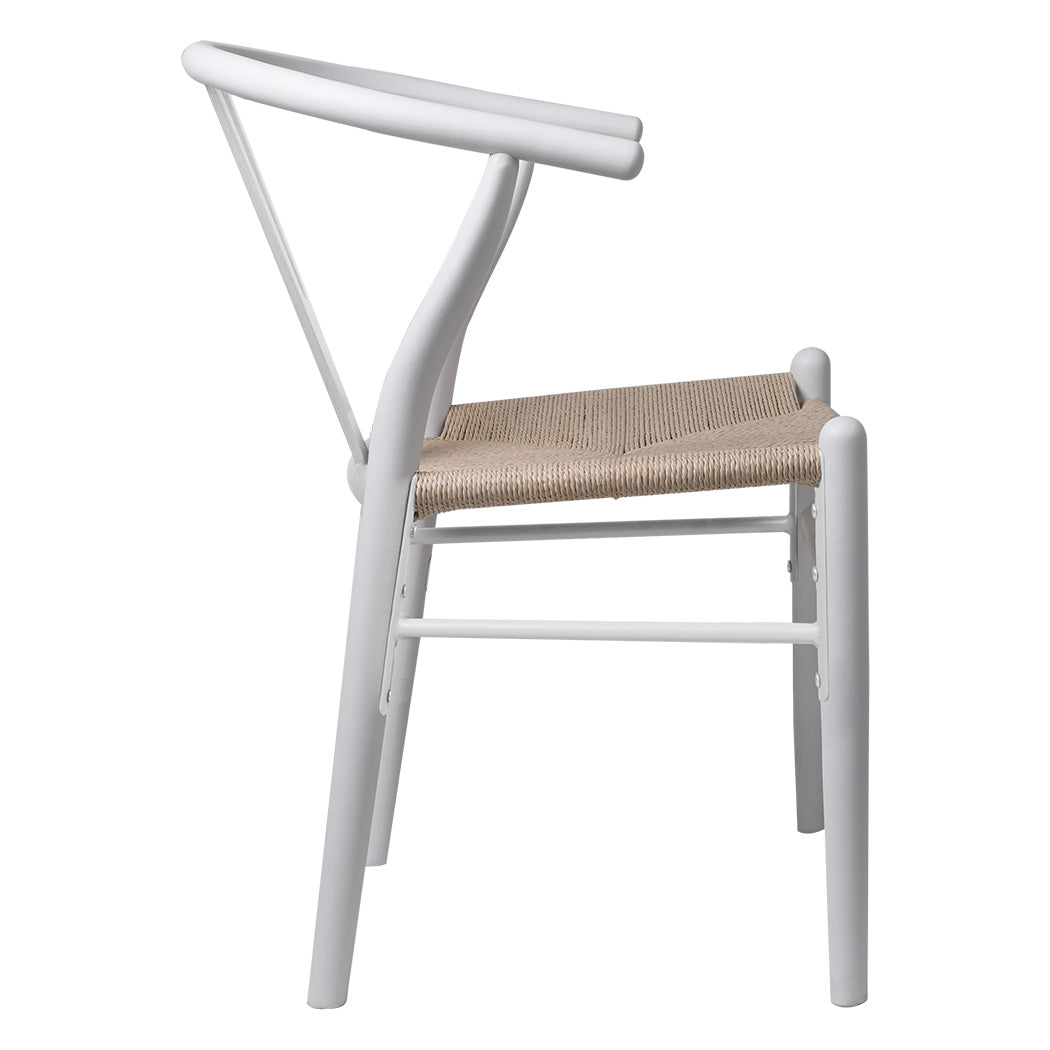 Levede 6x Dining Chairs Wooden Hans White-1973193557242155009
