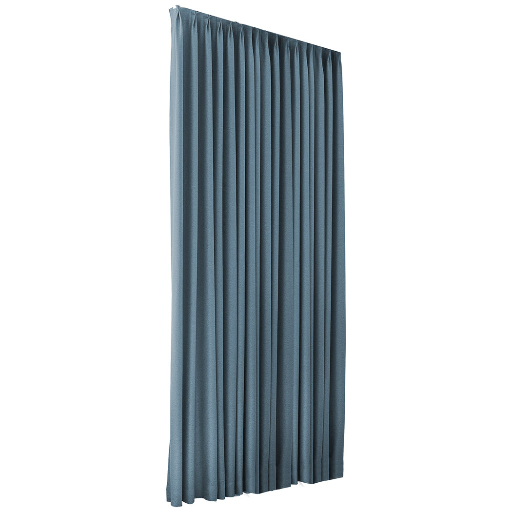 Marlow 2XBlockout Curtains Chenille 180x250 Blue CD1016-180x250-DG-1954802976119984129