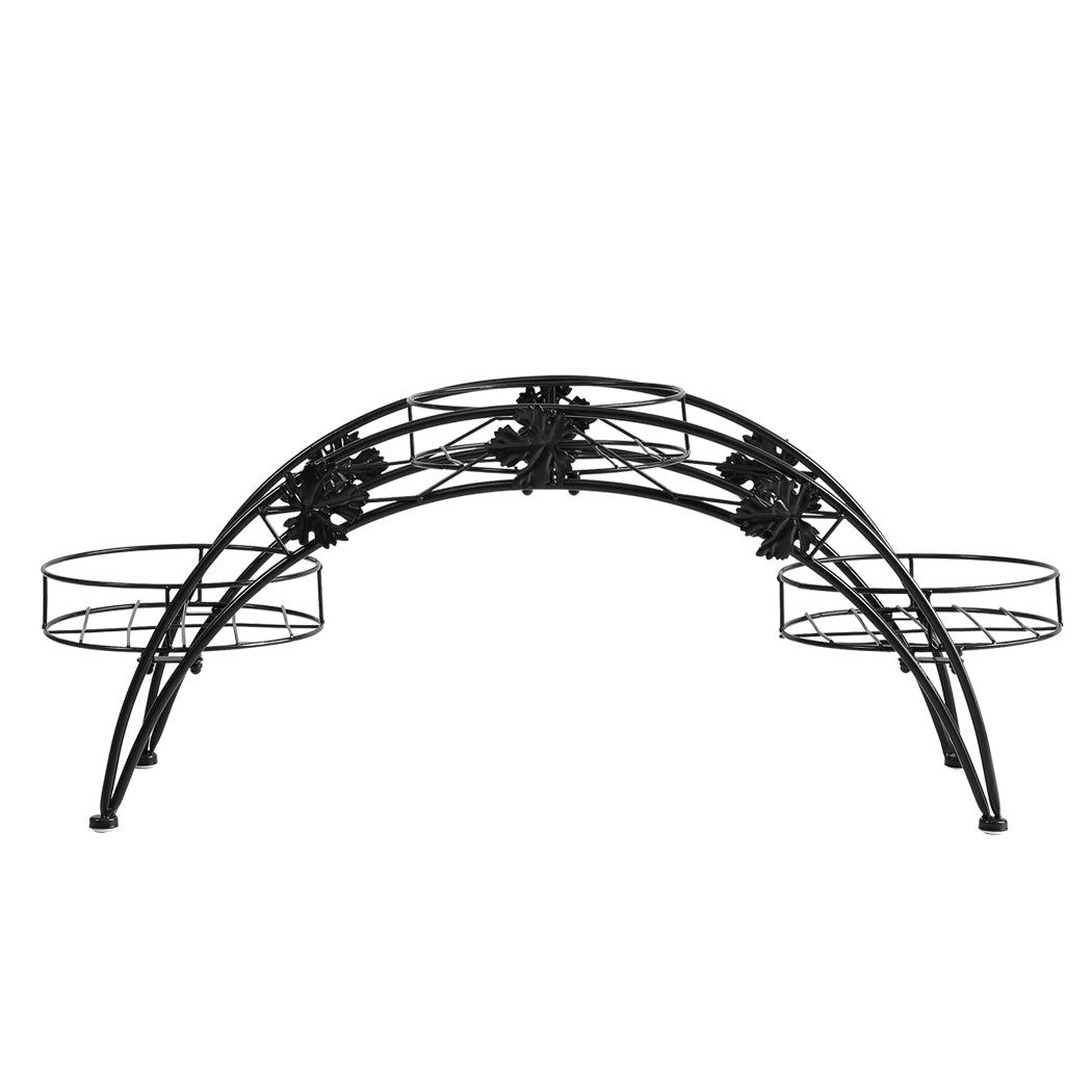 2X Plant Stand Outdoor Indoor Metal Black-1954802660171452417