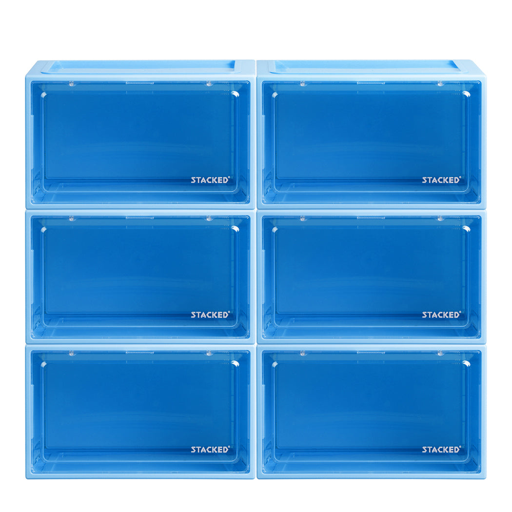Stacked Sneaker Display Case Shoe Storage Blue-1910112539199541249
