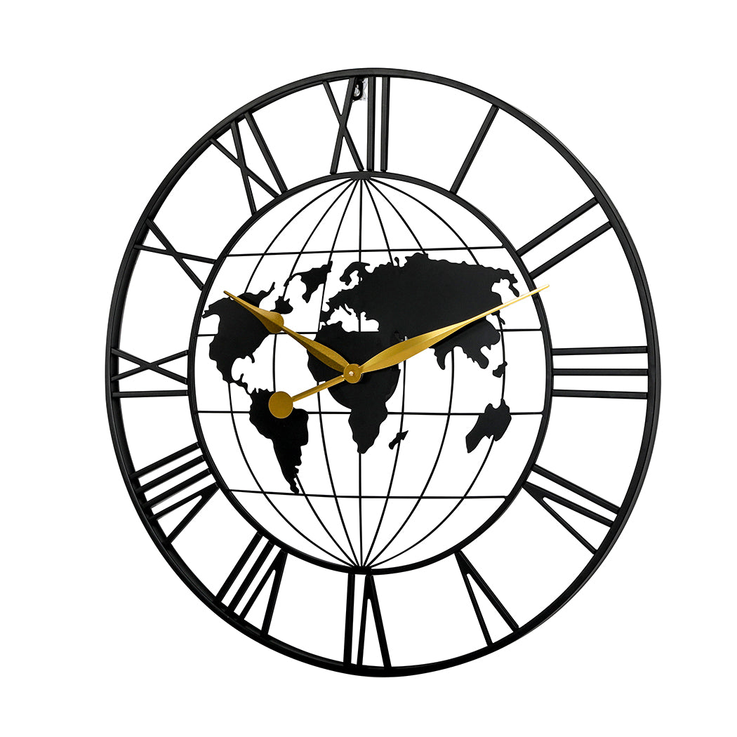 Yezi 60cm Large Wall Clock Roman Numeral Home Black-1954802451580325889