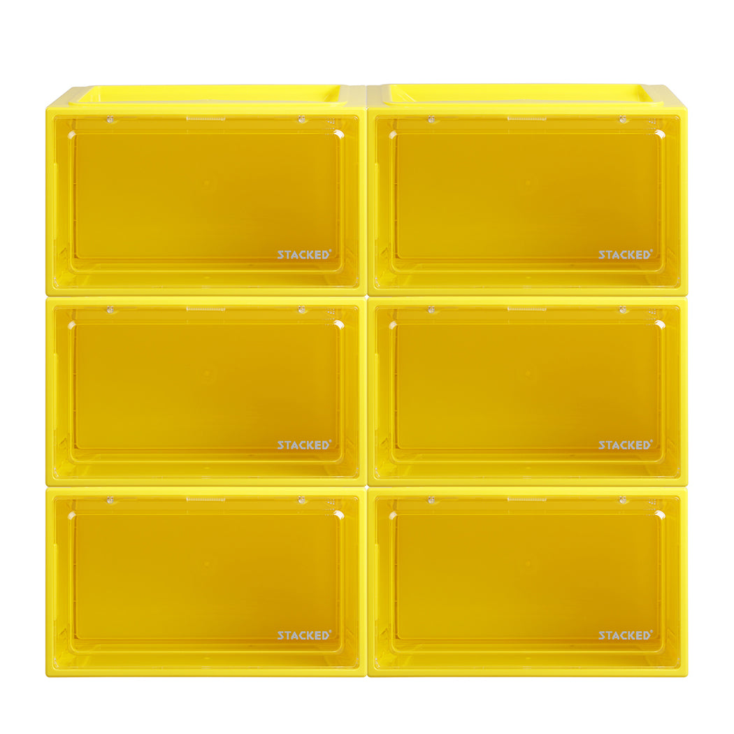 Stacked Sneaker Display Case 6x Clear Yellow-1954802602629795841