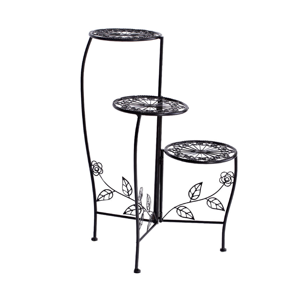 2X Wrought Iron Outdoor Indoor Flower Black 2 Pack-1954802661572349953