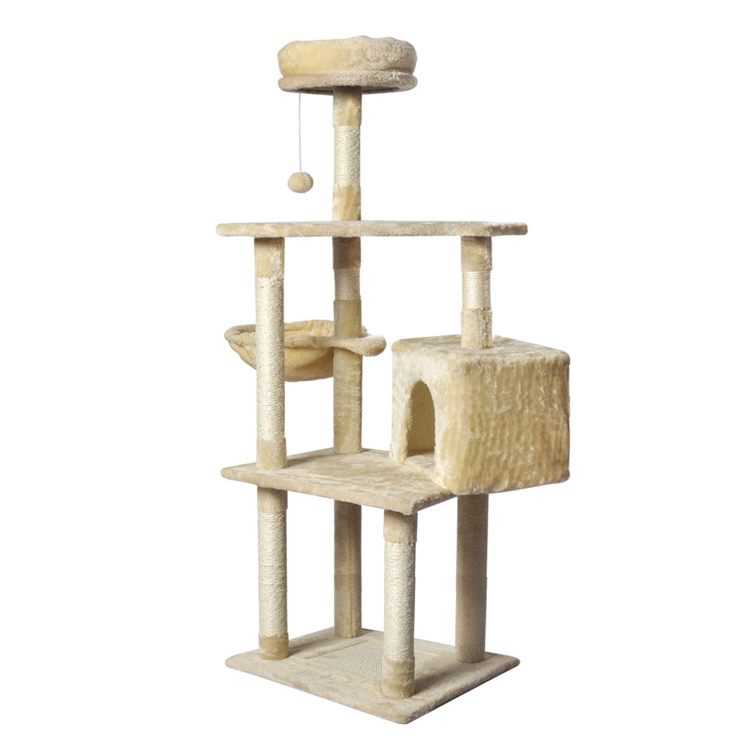 PaWz Cat Tree Toy Scratching Post Scratcher Beige-1954802766308315137