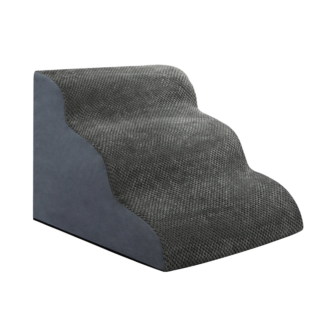 Pawz 3 Steps Pet Stairs Dog Ramp High Density Foam Grey-1954802479782825985