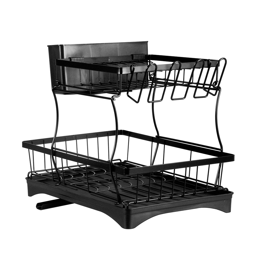 TOQUE Detachable Dish Drying Rack Cutlery Black-1954802793315438593