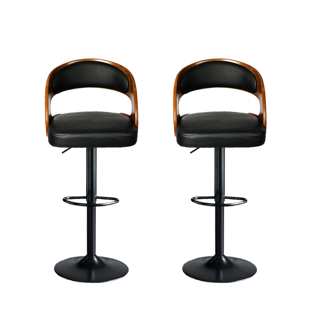 Levede 1x Kitchen Bar Stools Gas Lift Black-1910113240550084609