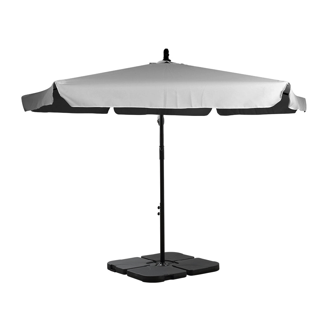 Mountview 3M Cantilever Umbrella Outdoor Grey With Base-1954802877579005953
