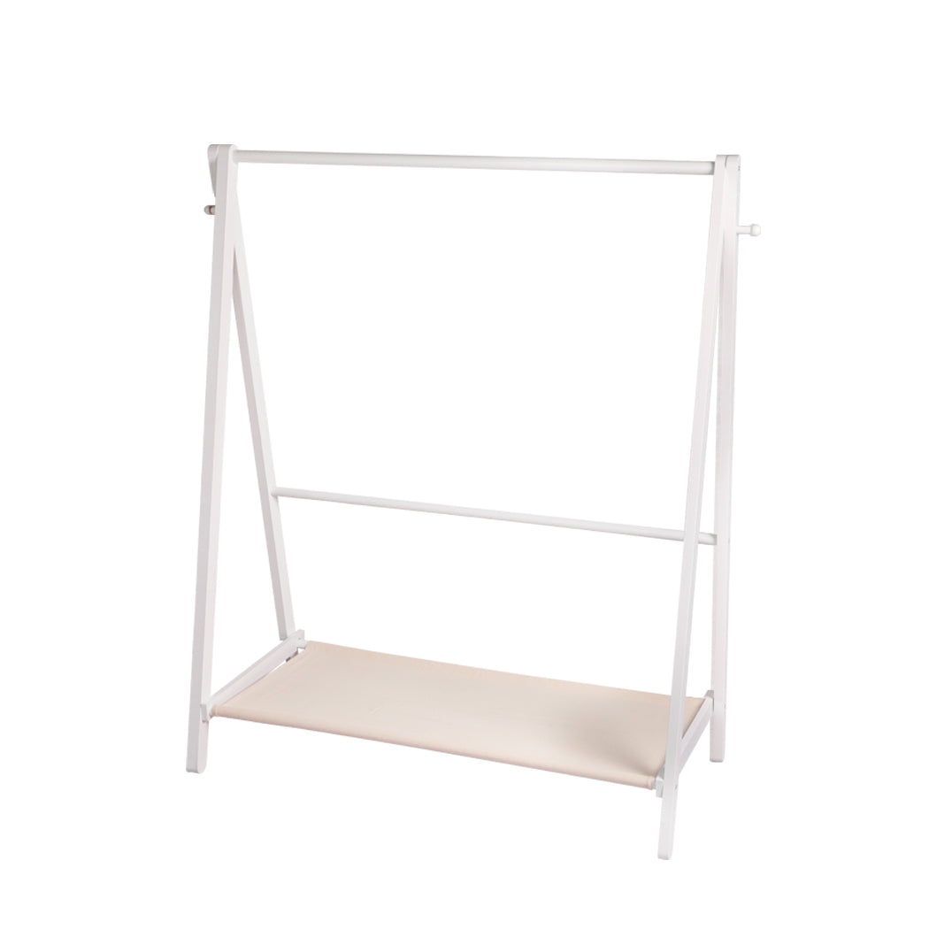 Levede Clothes Rack Wooden Wardrobe White-1954803003496206337