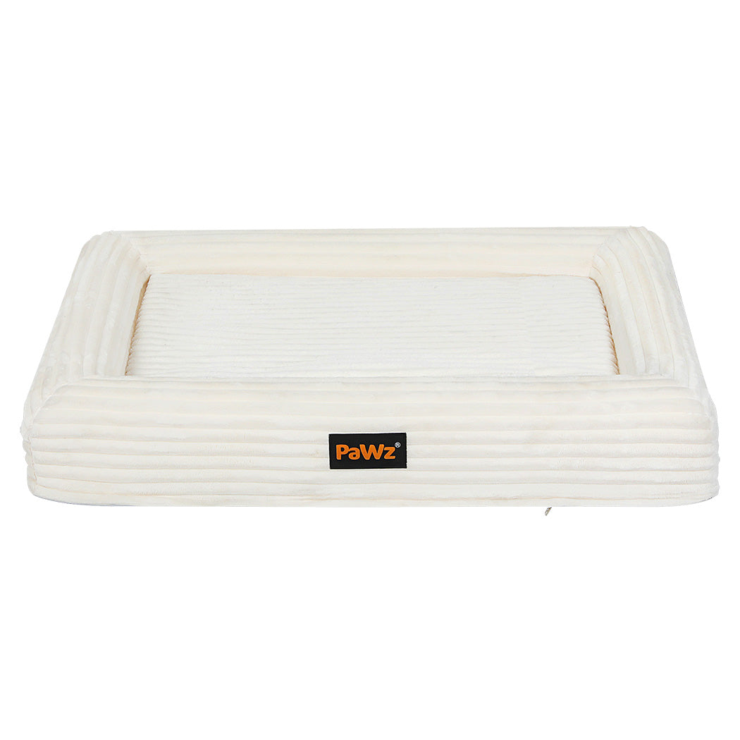 Pawz M Size Orthopedic Dog Bed with Corduroy Removable Cover Waterproof Washable Beige-1973193547834331137