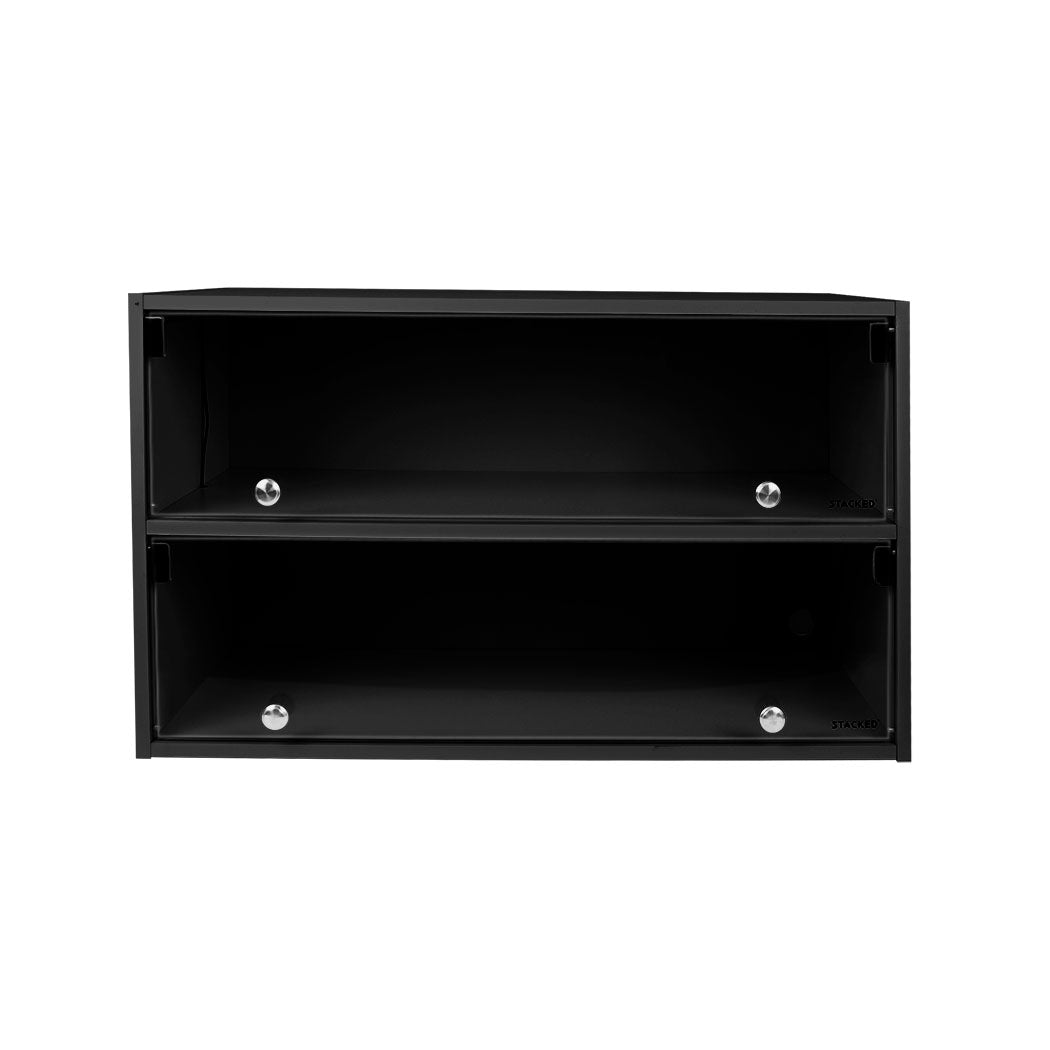 Stacked Shoes Storage Cabinet LED Sneaker Black-1910112531905646593
