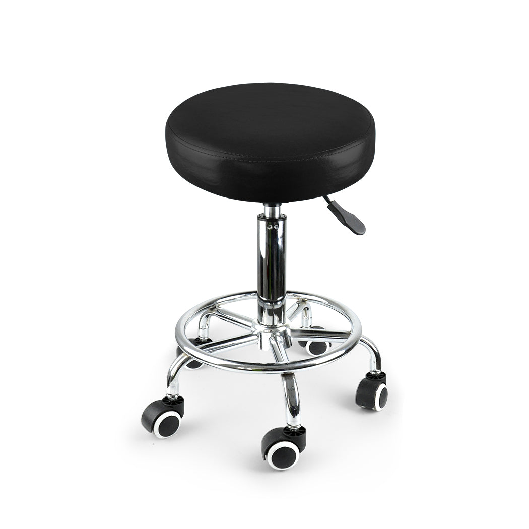 2x Levede Swivel Salon Barstool Hairdressing Black-1954802613006503937