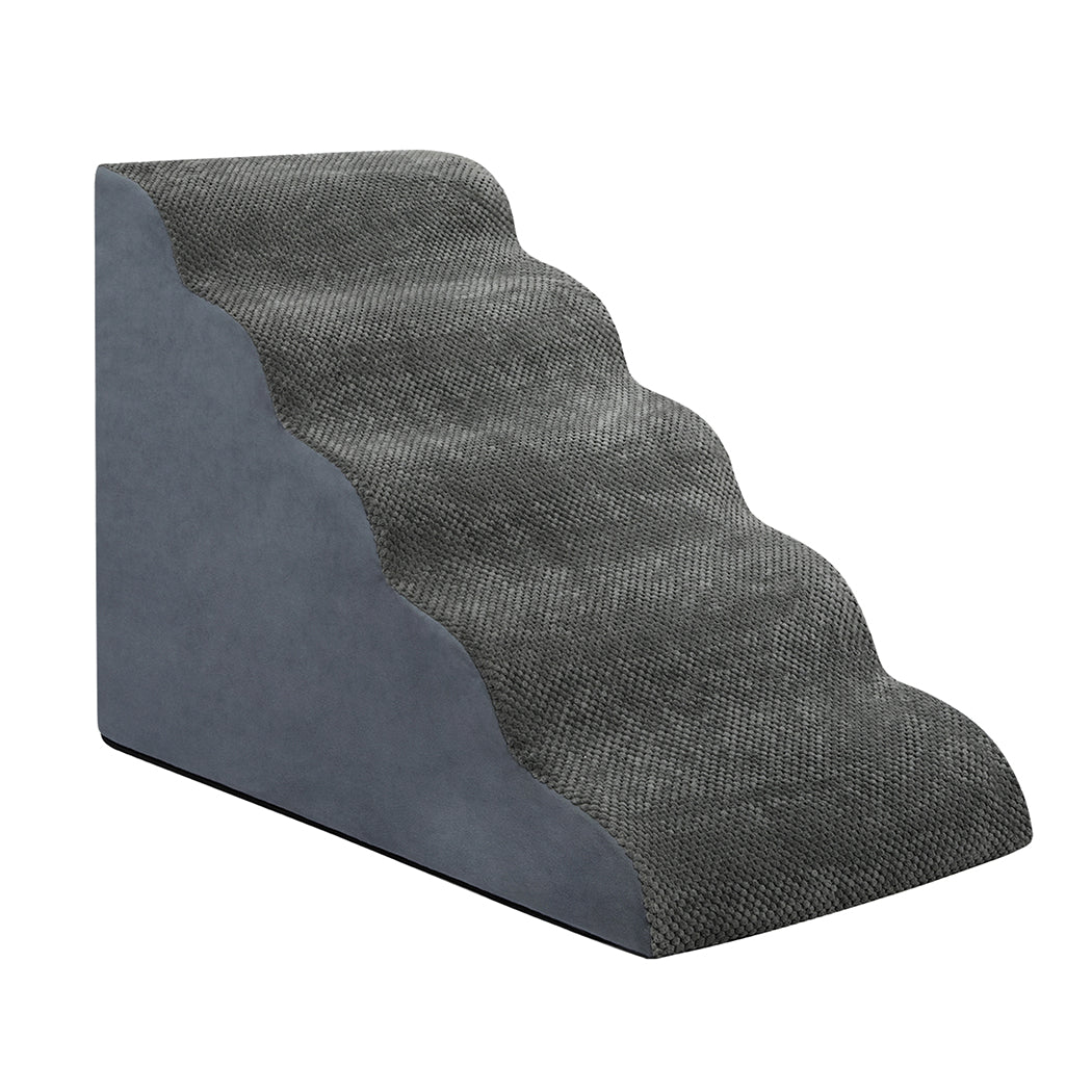 Pawz 5 Steps Pet Stairs Dog Ramp High Density Foam Grey-1954802480189673473