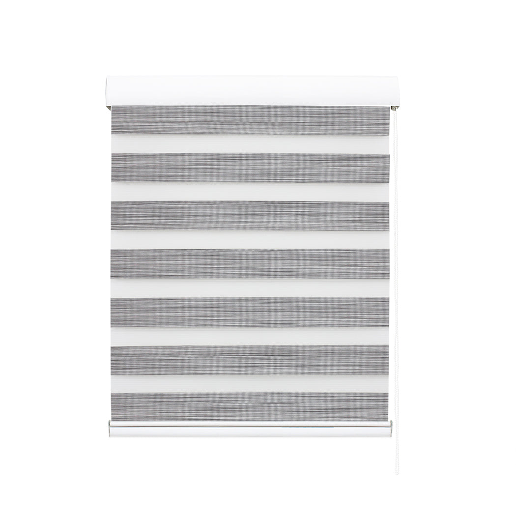 Marlow Blackout Zebra Roller Blind Curtains 90x210 Grey-1910113279045406721