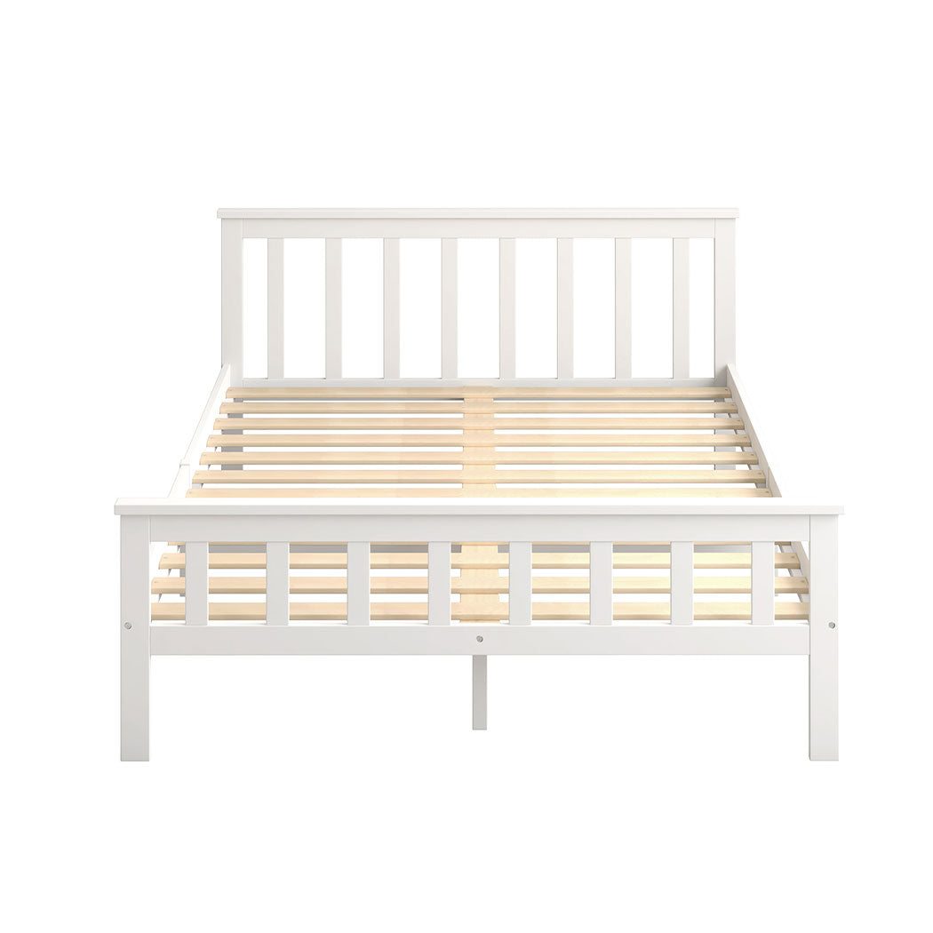 Levede Wooden Bed Frame Queen Size Mattress White-1910113206572027905